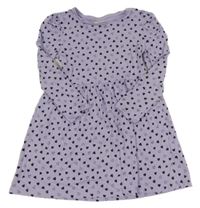 Lila bavlněné šaty se srdíčky Matalan