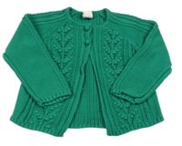 Zelený propínací svetr se vzorem H&M