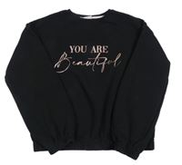 Černá mikina s nápisem Matalan