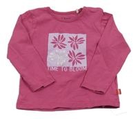 Růžové triko s kytičkami Kanz