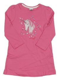 Růžové šaty s jednorožcem Sanetta