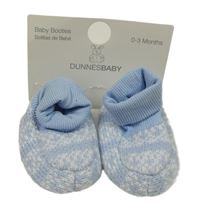 Nové - Světlemodro-bílé vzorované pletené capáčky Dunnes