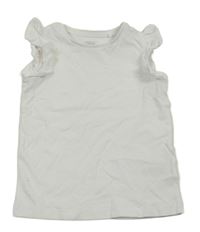 Bílé tričko s volánkovými rukávy F&F