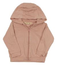 Světlerůžová propínací mikina s kapucí Lupilu