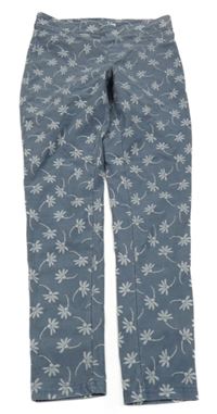 Modrošedé květované tregíny Pepperts