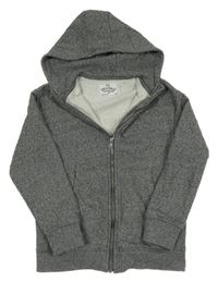 Šedá melírovaná propínací mikina s kapucí M&S