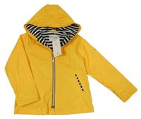 Nové - Žlutá voděodolná jarní bunda s kapucí 