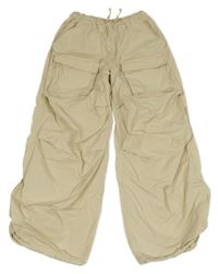 Béžové plátěné cargo kalhoty H&M