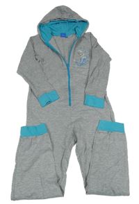 Šedá lehká tepláková kombinéza s Elsou a kapucí Disney
