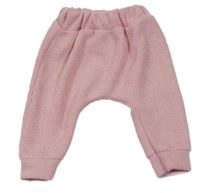Světlerůžové pletené baggy tepláky 