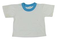 Bílé tričko s modrým lemem
