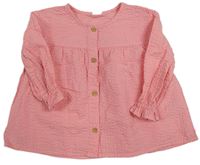 Růžová mušelínová halenková tunika H&M