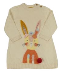 Smetanové svetrové šaty se zajíčkem Mothercare