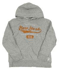 Šedá mikina s nápisem a kapucí H&M