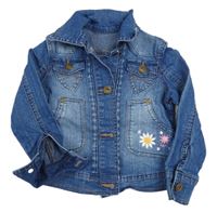 Modrá riflová bunda s kytičkami St. Beranrd