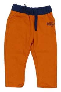 Oranžové tepláky s nápisem a tmavomodrým pasem LC Waikiki