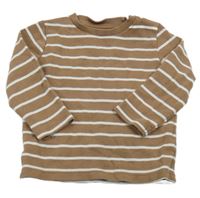 Béžovo-bílé pruhované triko Tu