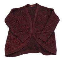 Červeno-černý vzorovaný svetrový cardigan S. Oliver