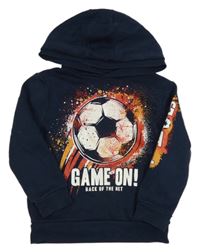 Tmavomodrá mikina s míčem a kapucí Primark