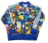 Barevná vzorovaná propínací sportovní mikina s logem Adidas