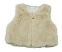 Béžová kožešinová podšitá vesta H&M