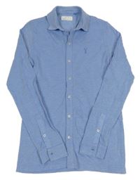 Modrá melírovaná košile výšivkou Next 