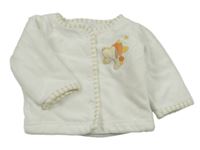 Bílá sametová propínací mikina s pejskem Baby club