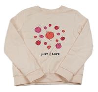 Pudrová mikina se srdíčky Kiabi