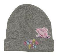 Šedá třpytivá čepice s Peppou C&A vel. 104-122