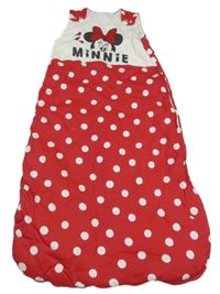 Červeno-bílý bavlněný zateplený spací pytel s Minnií George