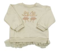 Smetanová mikina s medvídky a volánky H&M