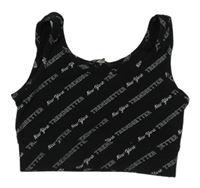 Černý sportovní crop trop s nápisy George