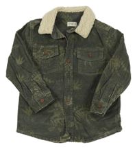 Khaki manšestrová košilová bunda s dinosaury F&F