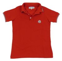 Červené polo tričko s logem Moncler