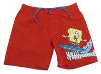 Červené plážové kraťasy se Spongebobem H&M
