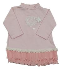 Světlerůžové teplákové šaty se srdíčkem Miniconf