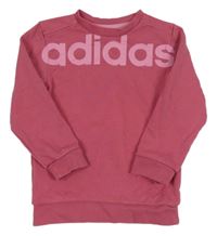 Růžová mikina s logem Adidas