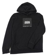 Černá mikina s logem a kapucí Jack & Jones