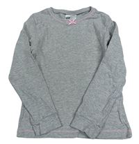 Šedé melírované pyžamové triko s mašličkou H&M