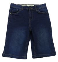 Tmavomodré skinny teplákové riflové kraťasy Denim Co.