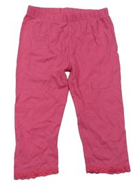 Tmavorůžové capri legíny s krajkou Kids