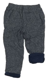 Tmavomodro-bílé melírované chino podšité kalhoty PRIMARK