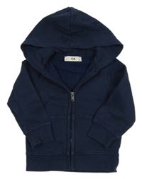 Tmavomodrá propínací mikina s kapucí C&A