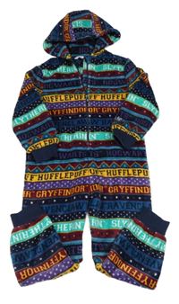 Pruhovaná plyšová kombinéza s nápisy a hvězdičkami - Harry Potter a kapucí M&S