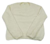 Smetanový chlupatý svetr H&M