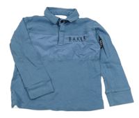 Modrošedá mikina s logem a límečkem TED BAKER