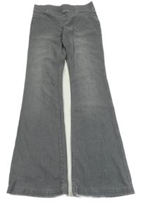 Šedé flare teplákové rifle H&M