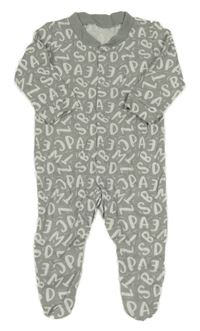 Šedý overal s bílými písmenky