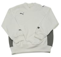Bílo-šedá žebrovaná sportovní mikina s logem PUMA