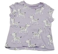 Světlefialové tričko se zebrami C&A